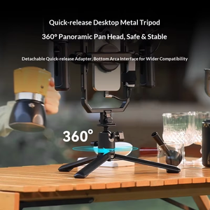 <span class=keywords><strong>Stabilisateur</strong></span> de téléphone, perche à selfie, kit vlog tout-en-un, fixation rapide universelle, lumière LED, trépied, double poignée - Product Image 5