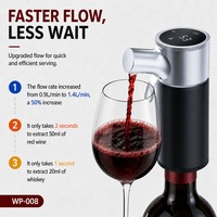 Distributeur de vin portable CE RoHS 1400mAh rechargeable par USB, pompe automatique, OEM, faible MOQ, distributeur de vin électrique directement de l'usine