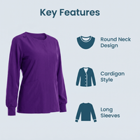 Tenues médicales transfrontalières pour cliniques dentaires et salles d'opération, unisexe, en tissu polyester Dobby, à manches longues et col rond, fabriquées en Chine, modèle 82028