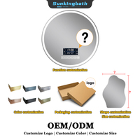 Round LED Bathroom Mirror Anti-Fog Backlit Frameless Circle Mirror Wall Mounted Illuminated Mirror with Adjustable Touch Control
