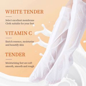 Masque nourrissant pour les pieds à la vitamine C, marque privée, blanchissant, éclaircissant, éliminant les peaux mortes et les <span class=keywords><strong>callosités</strong></span>, masques pour les pieds en feuille douce - Product Image 3