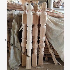 Pilastro per Ringhiera in Legno Naturale, Balaustra in Legno - Product Image 3
