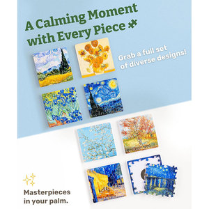 Mini puzzles magnétiques - Autocollants magnétiques pour réfrigérateur avec peintures de Van Gogh pour la décoration de la cuisine et du bureau - Product Image 3