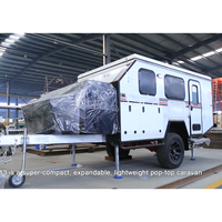 Caravane en aluminium à vendre Lotus Aud Australie Maison mobile australienne Caravane tout-terrain noire légère Remorque avec toilettes
