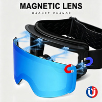 Lunettes de ski magnétiques à lentilles interchangeables, anti-buée, UV400, résistantes aux rayures, compatibles avec les casques, lunettes de neige pour adultes