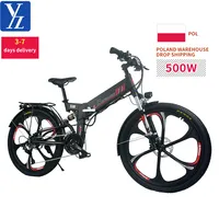 ЕС складские запасы 26 дюймов складной электрический велосипед 500w Полный Подвеска городской складной велосипед 27 скорость дисковый тормоз складной электровелосипед