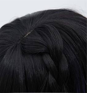 Mujeres Genshin Impact <span class=keywords><strong>Yelan</strong></span> corto recto azul púrpura degradado pelucas - Product Image 3