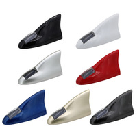 Antenne radio de voiture en forme d'aileron de requin avec LED clignotantes colorées, lumière d'avertissement arrière à coins arrondis, compatible OLIVER