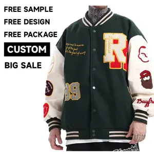 Custom Logo Windproof Jacket Plus Size Hot Sale Outwear Varsity Jacket For Men