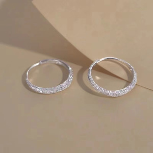 Boucles d'oreilles créoles en cuivre et laiton haut de gamme, élégantes et scintillantes, avec pierres naturelles, pour femme, comme un ciel étoilé plein d'étoiles - Product Image 2