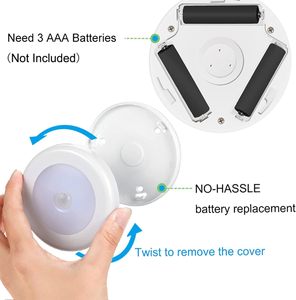 Lampu malam/lampu dinding Led, Sensor cerdas dalam ruangan kamar tidur 6 Led Sensor gerak lampu malam - Product Image 5