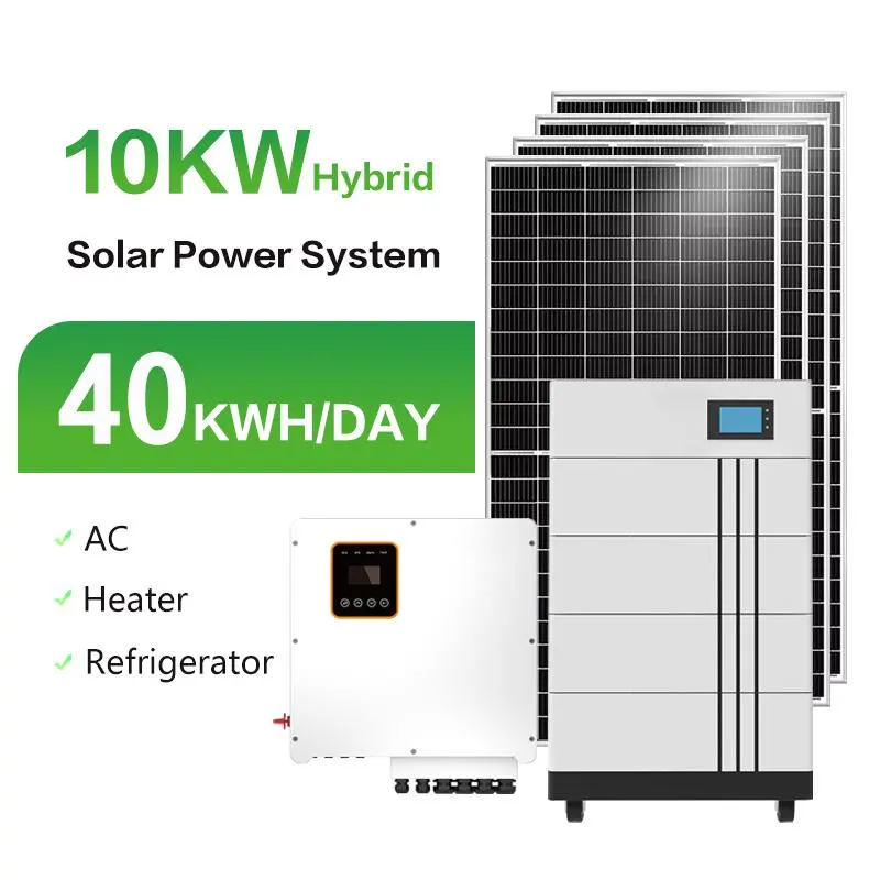 Energycreative 8KW 10KW ส่งฟรี40KW 12KW ชุดแผงเซลล์แสงอาทิตย์แบบไฮบริด