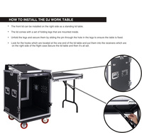Flight case 14U PA DJ Rack/Road ATA Case con tapa mezcladora inclinada 11U, profundidad de rack de 20 pulgadas, mesa de trabajo de DJ y ruedas, 14 Space S