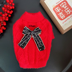 Ropa de Marca para Perros, Suéter Cálido para Mascotas, Broche Clásico para Perros y Gatos, Disfraces Navideños para Cachorros, Abrigos Suaves de Invierno para Mascotas - Product Image 5