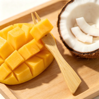 Geカスタマイズde logo wegwerp bamboe fruitvorkjes 90mm milieuvriendelijk bamboe bestek voor feestjes, desserts en cocktails