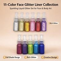 Peinture liquide scintillante multicolore non toxique pour le visage, facile à nettoyer, pour le corps, l'art facial, les festivals et les fêtes
