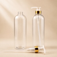 Bouteille Pompe Vide Transparente en PET de 1000 ml, Contenant en Plastique Rechargeable pour Gel Douche, Après-Shampoing, Soins Capillaires, Emballage Cosmétique de Salle de Bain