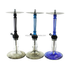 Ensemble de narguilé moderne à structure à piston, tube coloré avec <span class=keywords><strong>bouteille</strong></span> en verre transparent pour salon de narguilé / bar à narguilé - Product Image 2