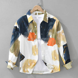 Primavera e autunno pantaloni lunghi retrò giapponesi, <span class=keywords><strong>camicia</strong></span> giacca Casual da <span class=keywords><strong>uomo</strong></span>, puro cotone semplice, artistico, Trendy e Versatile Top - Product Image 3