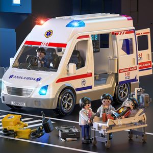 Camion d'<span class=keywords><strong>ambulance</strong></span> à inertie avec lumières et sons, <span class=keywords><strong>jouet</strong></span> de simulation pour enfants, idéal pour jouer à faire semblant de médecin en intérieur - Product Image 2