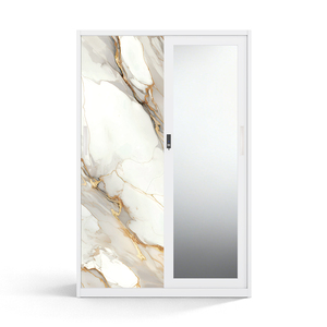 Armoire métallique imprimée avec miroir et portes coulissantes 1200 mm pour mobilier de chambre - Product Image 1