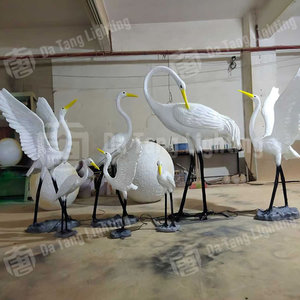 IP65 Waterproof Fiberglass Flying Egret Modeling <b>Light</b> LED Bird Sculpture <b>Light</b> Outdoor Garden <b>Pond</b> Landscape Lamp - Product Image 4