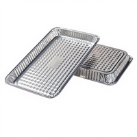 Barquettes en aluminium jetables extra-robustes de 20,5 x 13 pouces avec couvercle en aluminium, qualité alimentaire, taille standard, pour rôtir et cuire