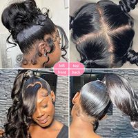 Pelucas delanteras de encaje 360, pelucas rectas de cabello humano HD transparente 360, pelucas de encaje completo para mujeres prearrancadas con cabello de bebé de alta densidad