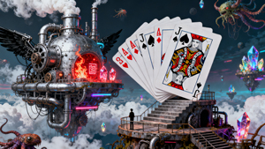 กระดาษการ์ดแบบกำหนดเองทนทานไพ่สำหรับเล่นนิยายวิทยาศาสตร์สไตล์แฟนตาซีบรรยากาศลึกลับสัมผัสแห่งอนาคตที่แข็งแกร่ง - Product Image 3