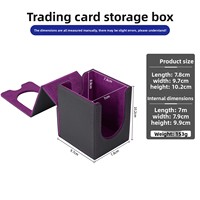 Boîte de rangement pour cartes en cuir PU, boîte de présentation avec fenêtre, capacité de 100+ cartes, support TCG CCG, doublure en polaire, logo personnalisé, vente en gros