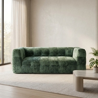 Ensemble de canapés Chesterfield français pour petit appartement, salon, design moderne, housse en tissu compressé sous vide, rembourrage en éponge