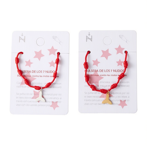 Bracciale in acciaio inossidabile a sette nodi con ciondolo per protezione e fortuna - Product Image 2