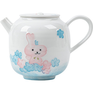 Hand Painted Ceramic Teapot With Bunny Design Porcelain Kung Fu <b>Tea</b> <b>Set</b> For Home Use Afternoon <b>Tea</b> - Product Image 5