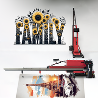Máquina de dibujo de color de pared 3D Impresora de inyección de tinta UV de grafiti de pared vertical y suelo Impresión de pared de 3m para plástico metálico