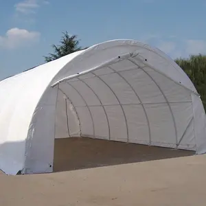 Tente <span class=keywords><strong>de</strong></span> garage double portable <span class=keywords><strong>en</strong></span> tissu PVC avec cadre <span class=keywords><strong>en</strong></span> acier <span class=keywords><strong>de</strong></span> 6 m / 20' <span class=keywords><strong>de</strong></span> large, <span class=keywords><strong>bois</strong></span> traité sous pression naturel, couverture résistante aux UV - Product Image 1