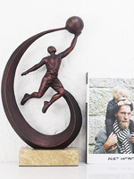 Figurine de joueur de basket semi-fait main de style nordique créatif, artisanat en métal, décoration d'intérieur, ornement de bureau pour salon et bureau, usage quotidien