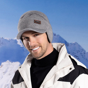 2025 usine Designer Logo couleur unie hommes hiver Ski chapeau Unique impression visière bord tricot chapeaux taille libre plage bonnets - Product Image 1