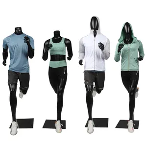 fiberglass adult sports no head man maniquies running move custom male sportswear cheaper mannequin sport action