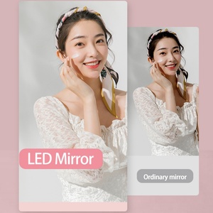 กระจกพกพาแบบชาร์จไฟได้พร้อมไฟ LED  กระจกแต่งหน้าแบบมือถือพิมพ์โลโก้ได้ กระจกขนาดเล็กมีไฟสำหรับแต่งหน้าสำหรับสาวๆ - Product Image 6