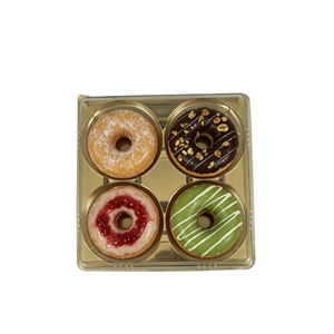 Boîte d'emballage de luxe dorée pour boulangerie, en PET de qualité alimentaire, pour pâtisserie, pain, lot de 2 boîtes à donuts avec couvercle transparent - Product Image 4