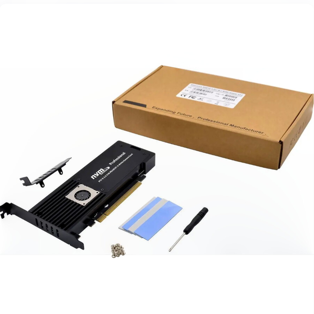 PCIe X16 PEX8747 4-Port M.2 NVMe SSD Adapter with 16Mbps Transmission Rate