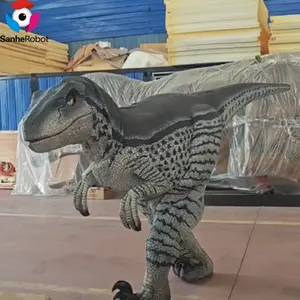 Mundo jurássico real animatronic dinossauro realista traje para venda raptor dinossauro traje