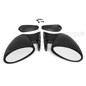 Rétroviseurs latéraux universels L+R Racing California, style rétro, finition noir mat, compatibles avec les motos, pièces détachées. - Product Image 4