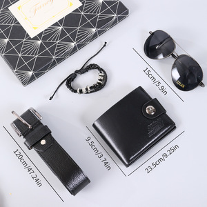 Cross Border Men Gift Set Wallet Belt Bracelet Sunglasses Valentine's Day Father's Day <b>Present</b> <b>Box</b> - Product Image 2