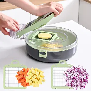 2023 Hot Selling Vegetable Chopper Slicer 13 in 1 Veggie Dicer Cutter for Onion Tomato Potato Food Chopper with Draining