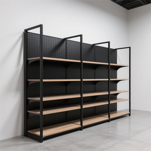 Zware Houten Metalen Planken Voor Detailhandel En Commerciële Supermarkt, Inclusief Gondel - Product Image 1