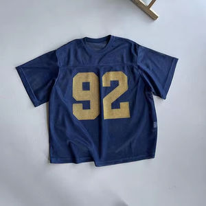 热卖网眼涤纶快干夏季短袖t恤定制号码印花超大球衣 - Product Image 2