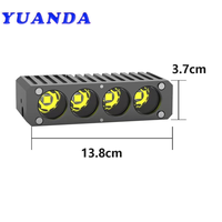 Nueva Luz LED de Rejilla de 12V 200W con 4 Lentes, Doble Ventilador, Luz Diurna, Antiniebla, de Trabajo, Todoterreno, 7000 Lm, 6000K, Ajuste Universal