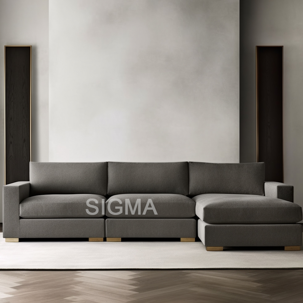 Nordic Sectional sofa Furniture Modular Combination Deep Grey Fabric Lien Velvet Modular Sofas Long Couch For Living Room