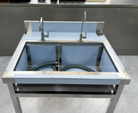 Direct Factory Groothandel SUS304 Vrijstaande Waterbar, Dubbele Spoelbak met Kraan, Aanpasbaar voor Melktheewinkels en Restaurants